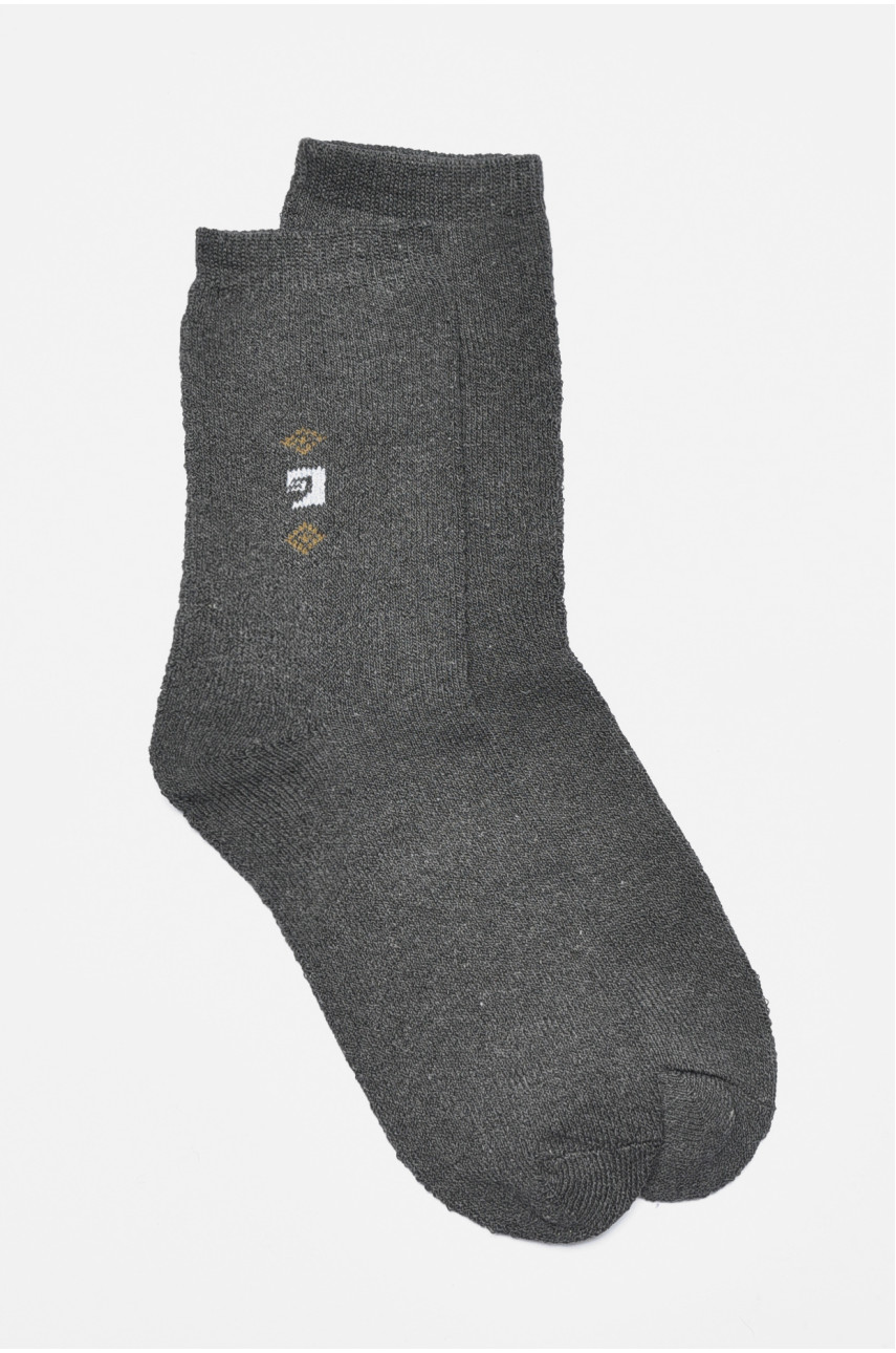 Шкарпетки чоловічі махрові темно-сірого кольору 224 190052 Шкарпетки чоловічі махрові темно-сірого кольору 224 190052