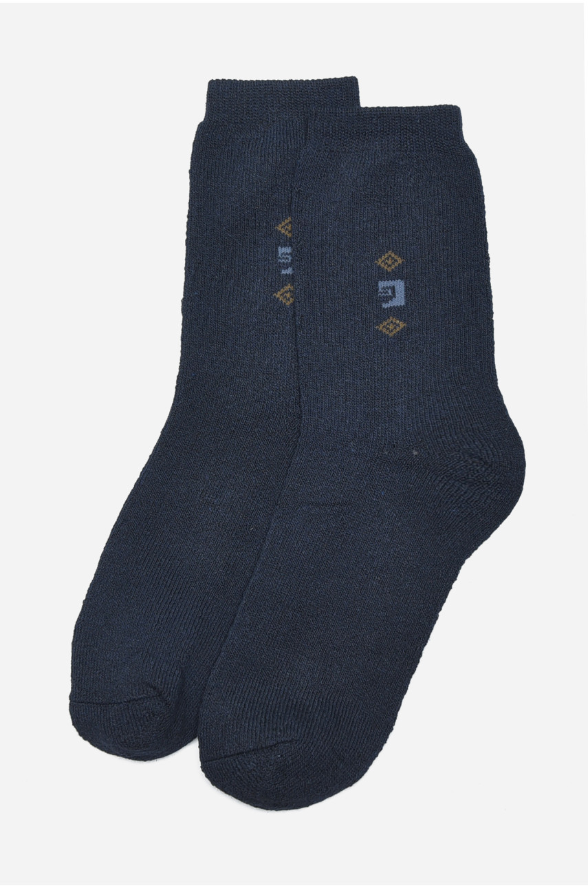 Шкарпетки чоловічі махрові темно-синього кольору 224 190053