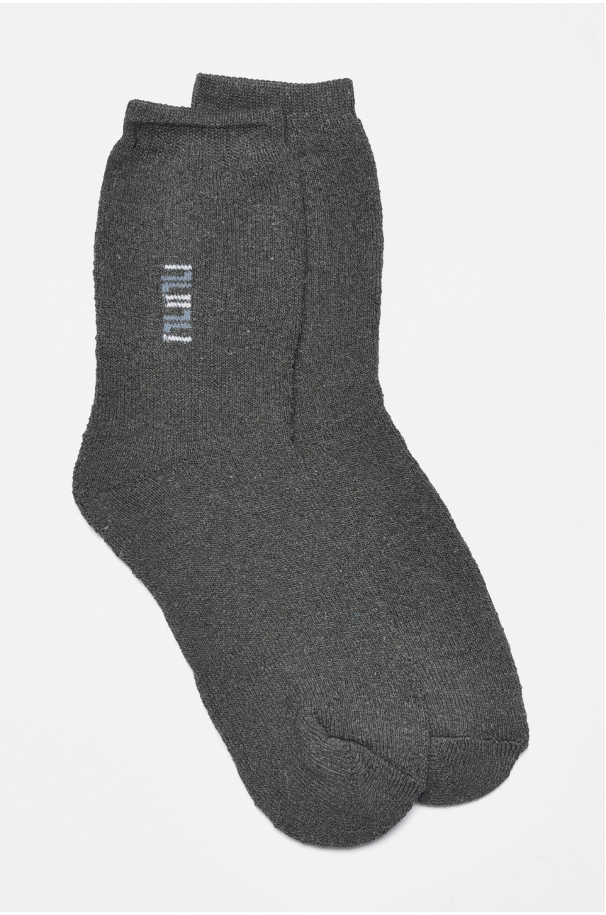 Шкарпетки чоловічі махрові темно-сірого кольору 880 190071