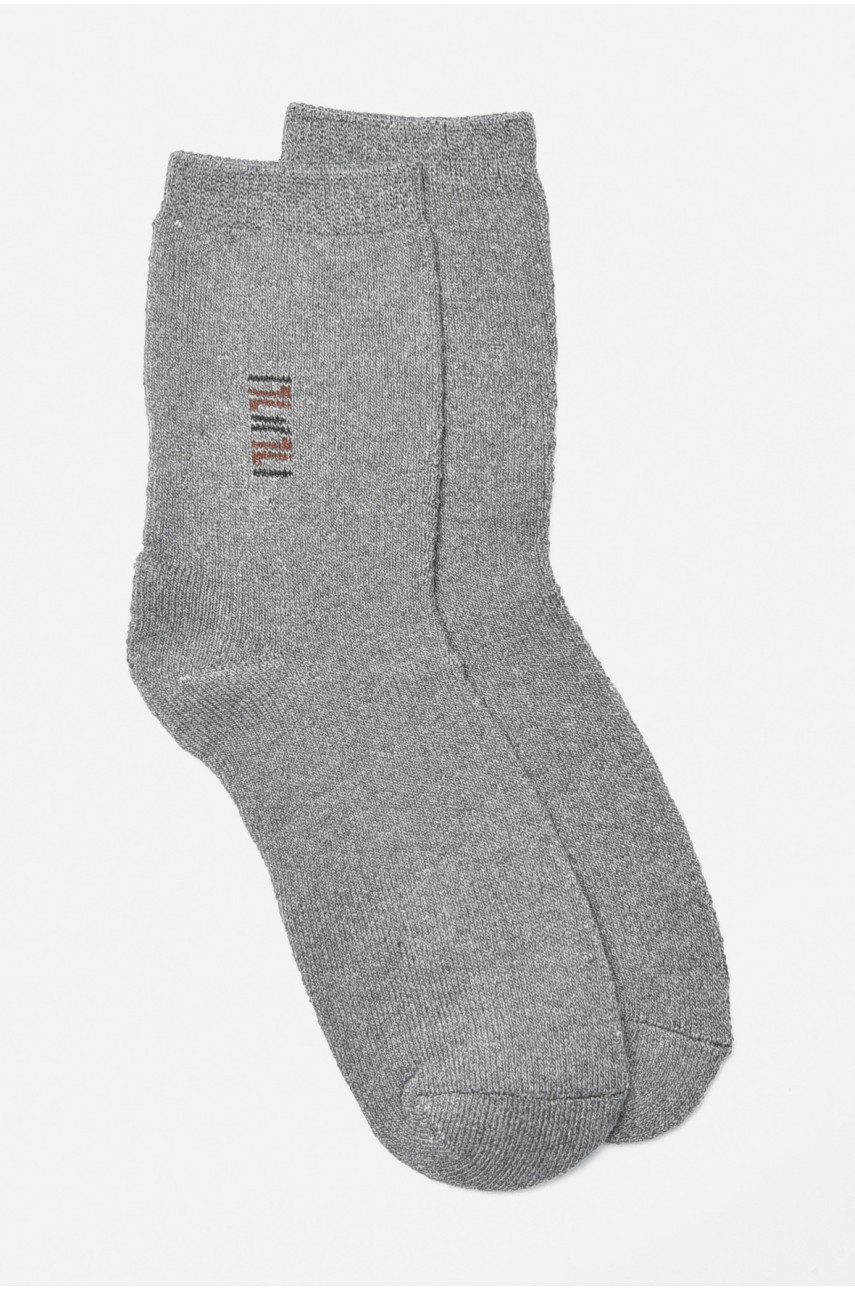 Шкарпетки чоловічі махрові сірого кольору 880 190072