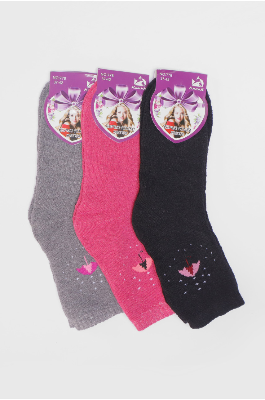 Набір шкарпеток жіночих махрових 3 штуки 778 190078