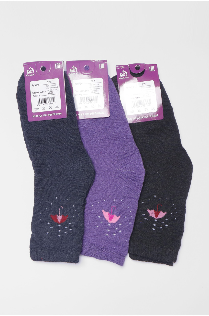Набір шкарпеток жіночих махрових 3 штуки 778 190079