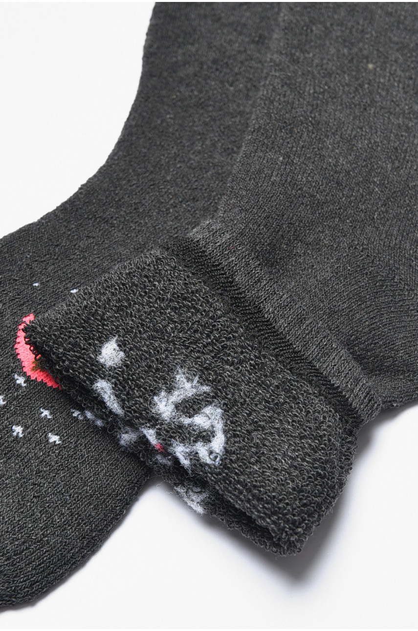 Носки женские махровые темно-серого цвета 778 190089