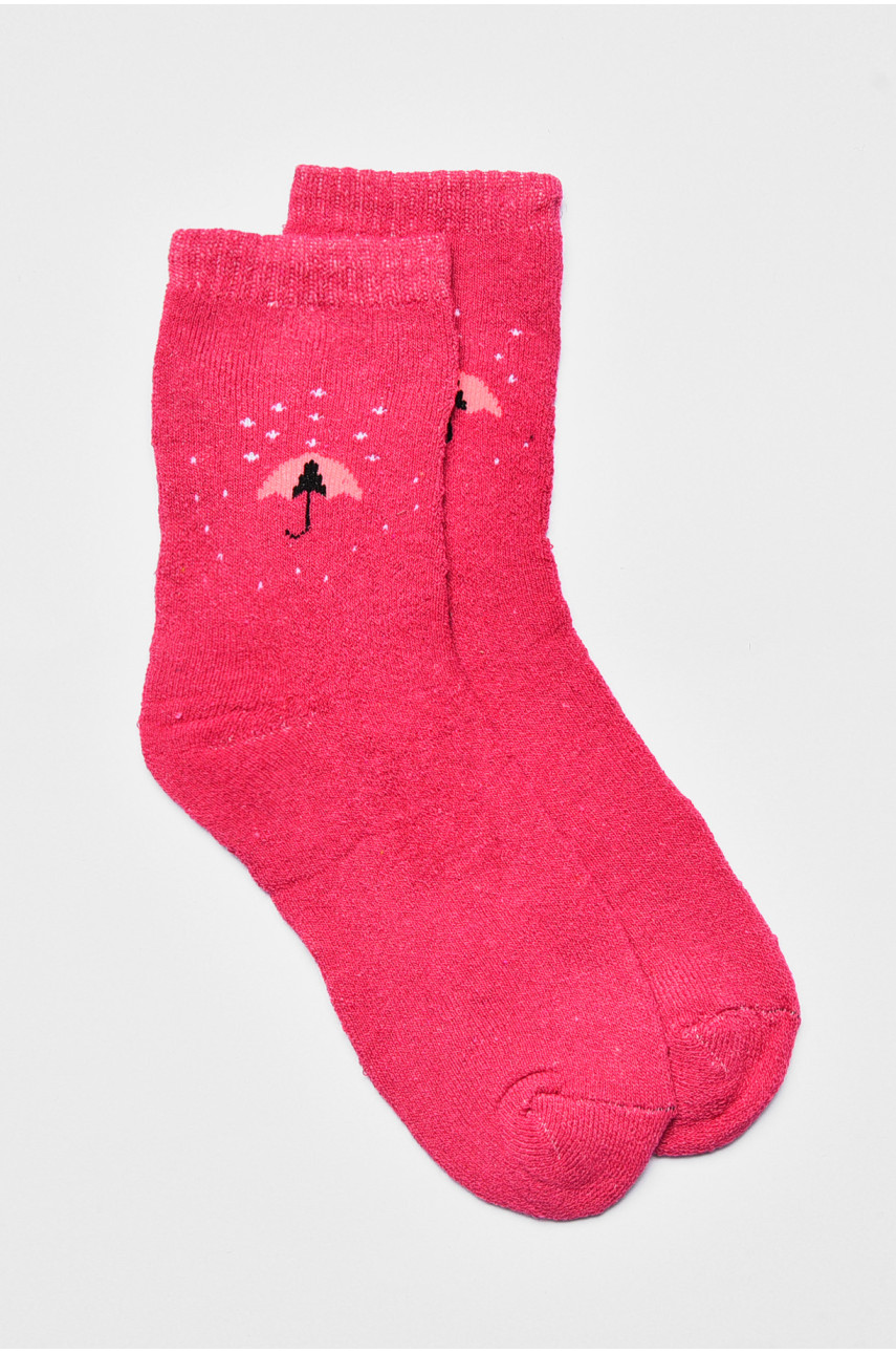 Шкарпетки жіночі махрові рожевого кольору 778 190094