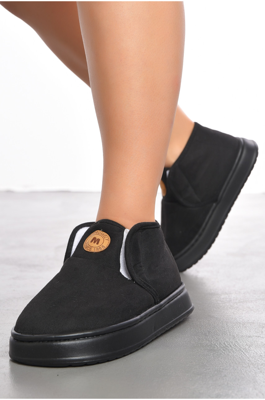 Капці домашні жіночі на хутрі чорного кольору 9819-6 190122