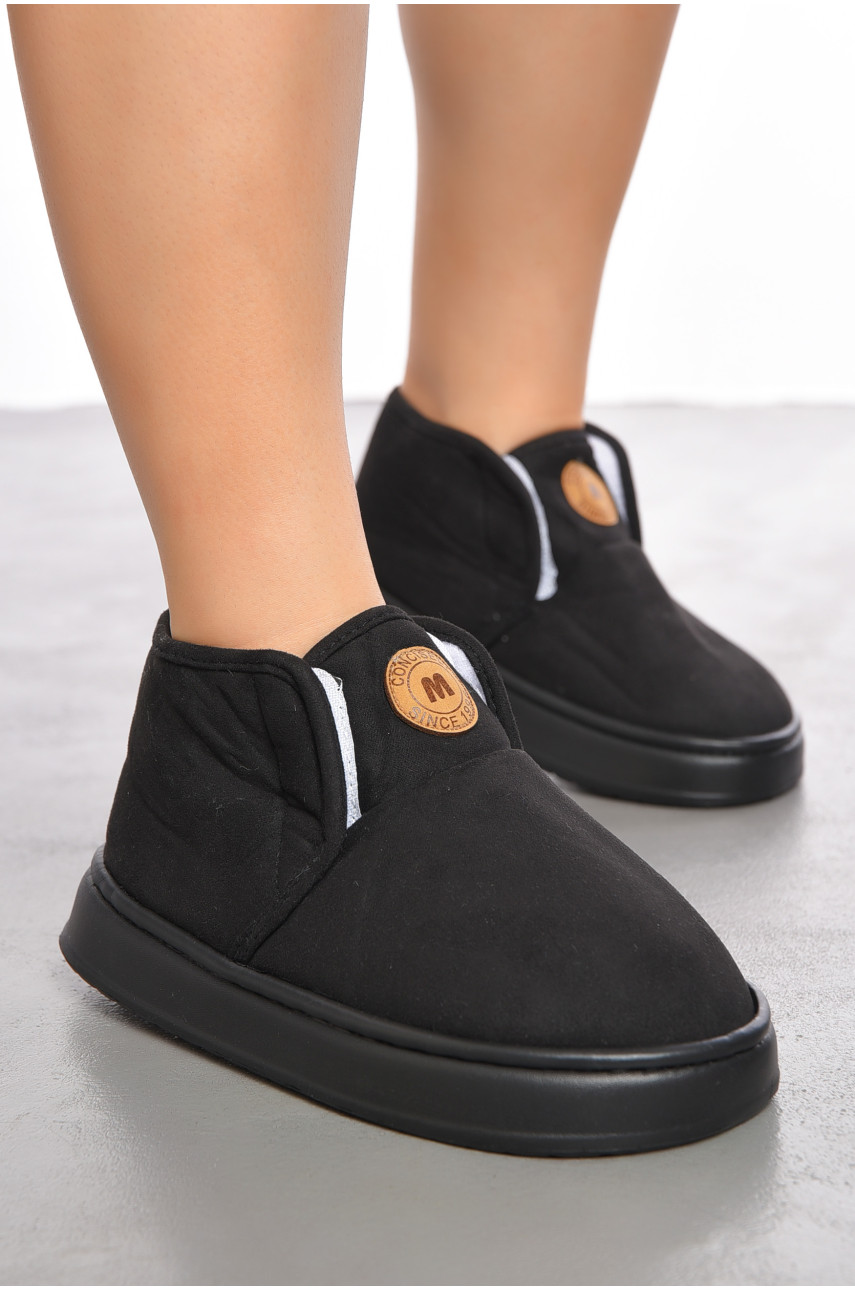 Капці домашні жіночі на хутрі чорного кольору 9819-6 190122