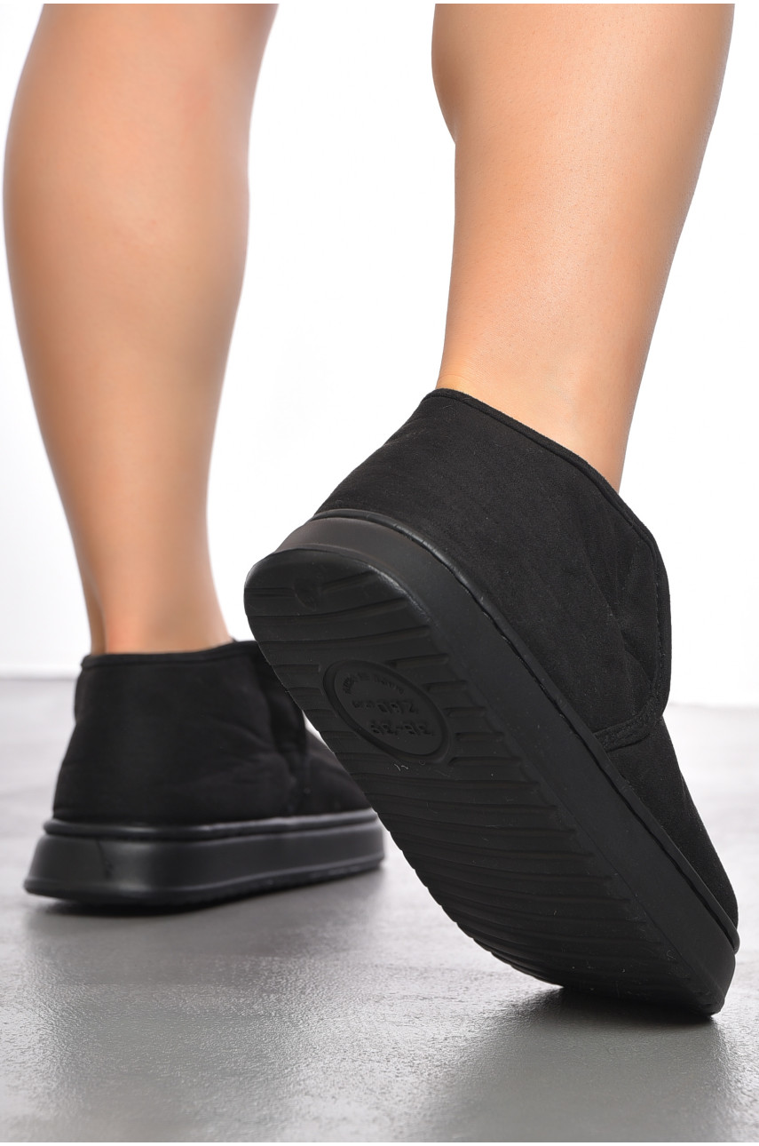 Капці домашні жіночі на хутрі чорного кольору 9819-6 190122