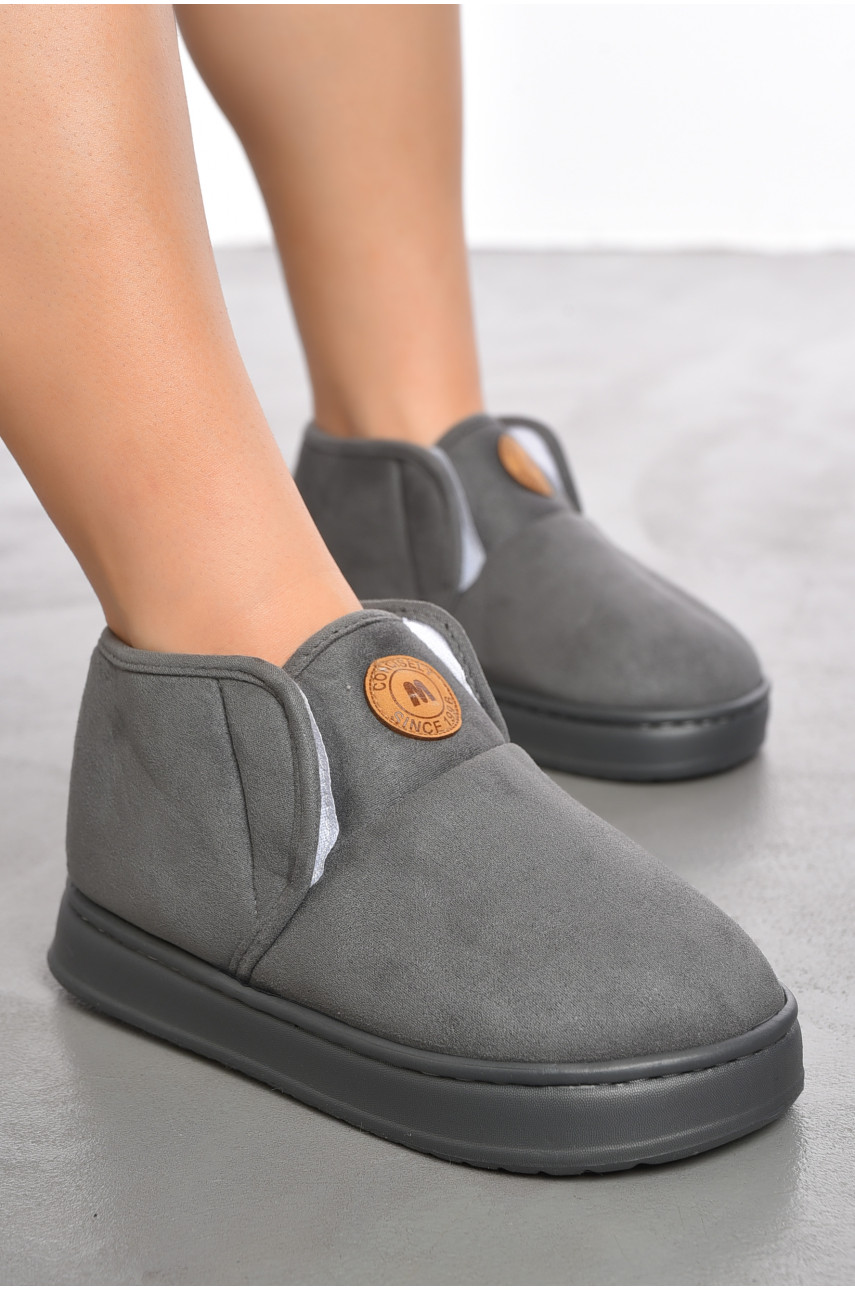 Капці домашні жіночі на хутрі сірого кольору 9819-6 190124