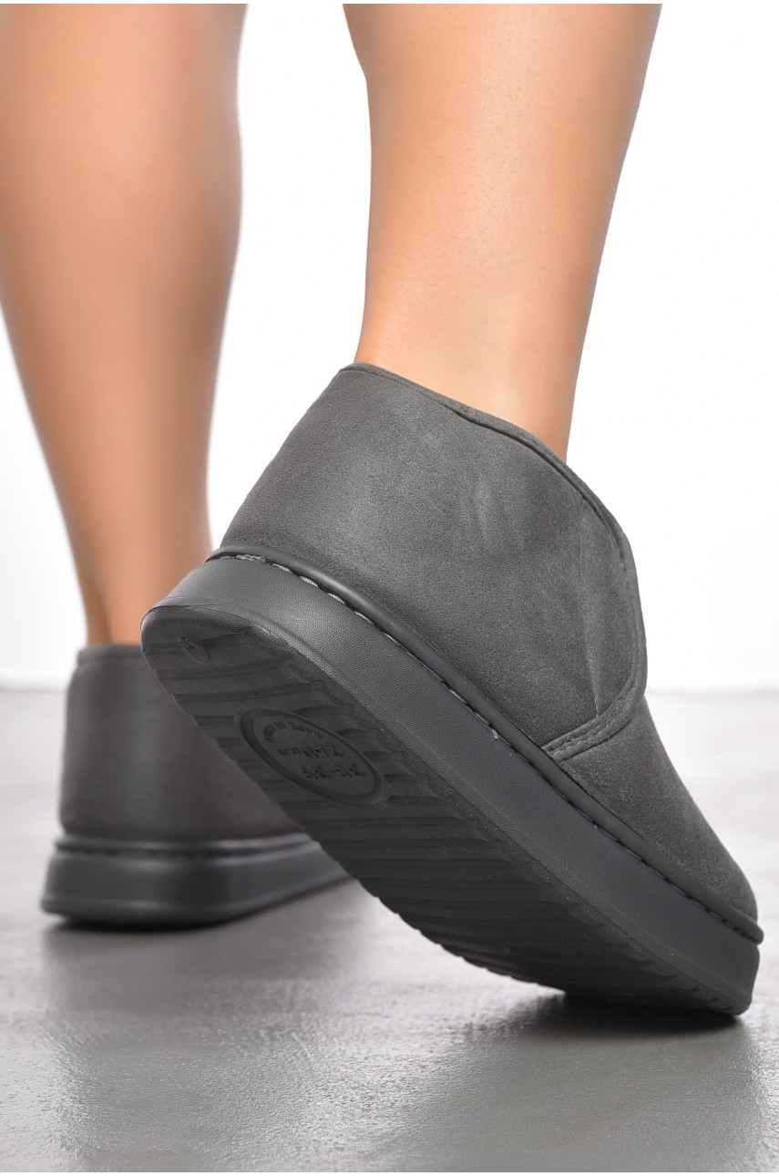 Капці домашні жіночі на хутрі сірого кольору 9819-6 190124