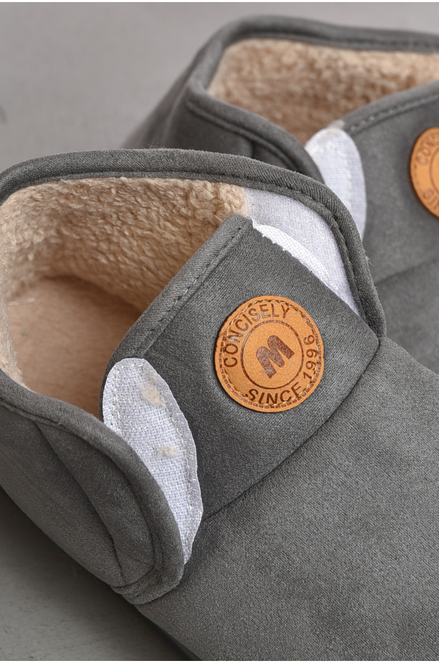 Капці домашні жіночі на хутрі сірого кольору 9819-6 190124