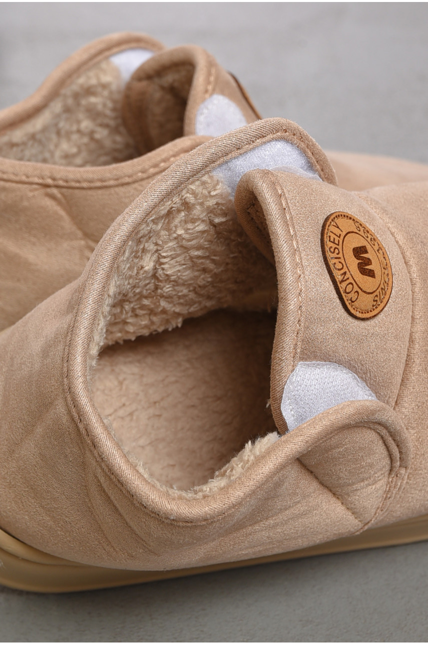 Капці домашні жіночі на хутрі бежевого кольору 9819-6 190125