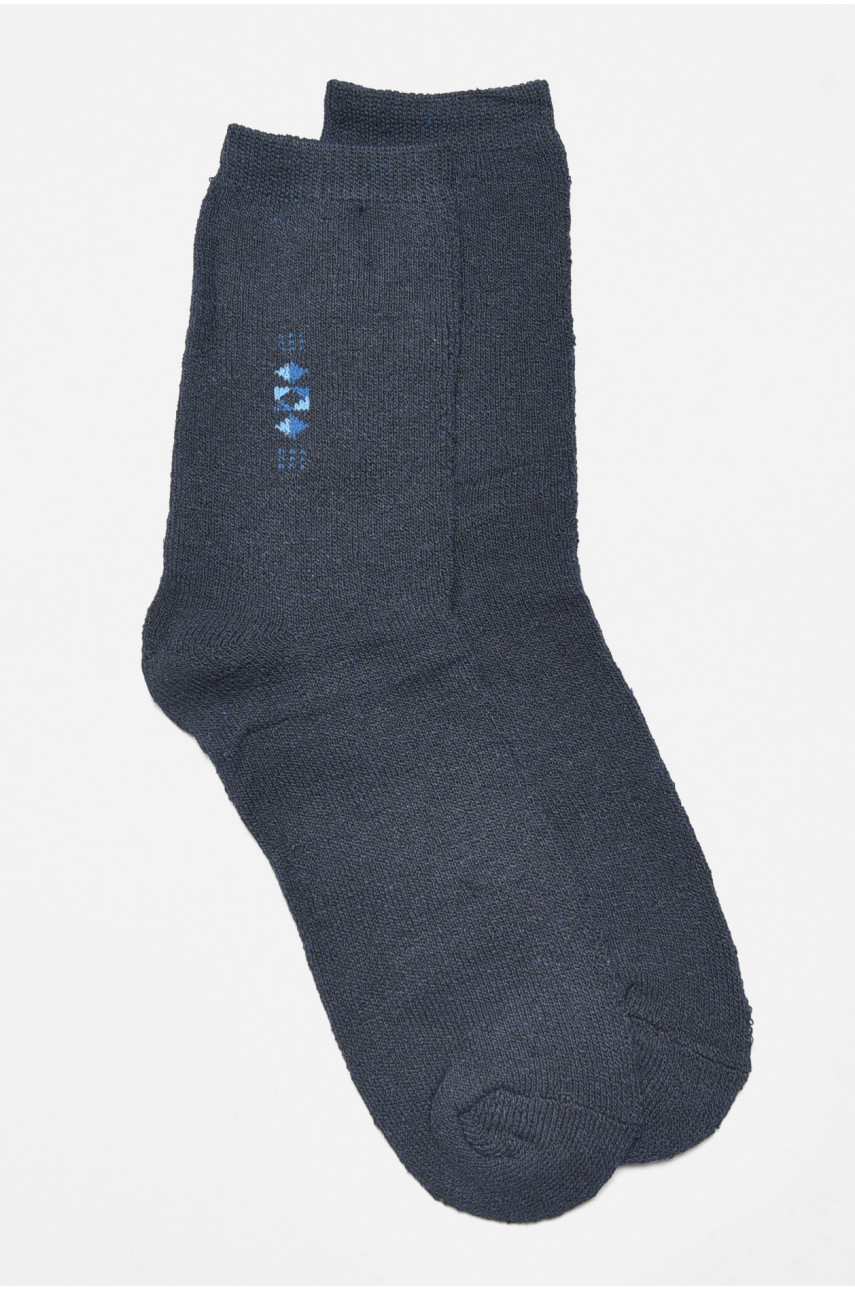 Шкарпетки чоловічі махрові темно-синього кольору 225 190177