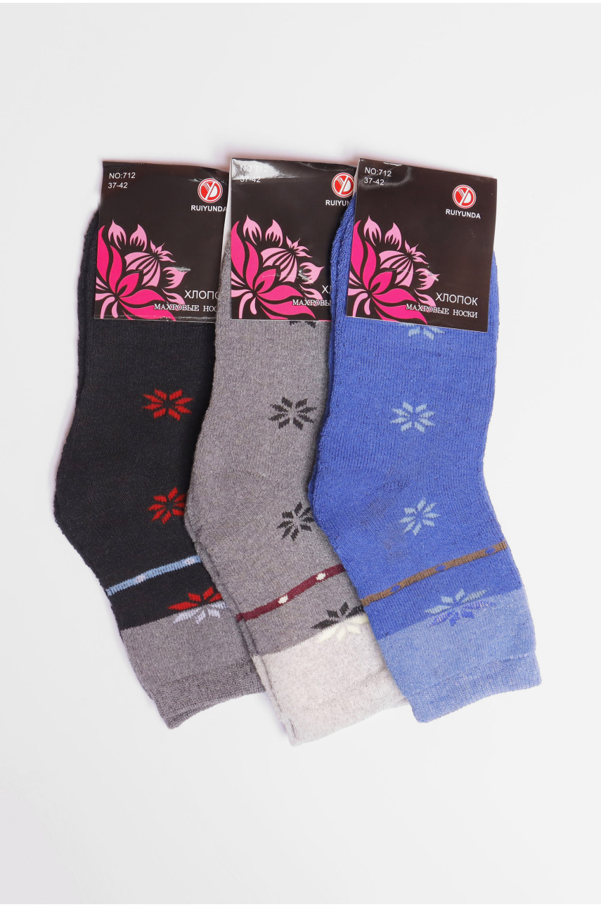Набір шкарпеток жіночих махрових 3 штуки 712 190186