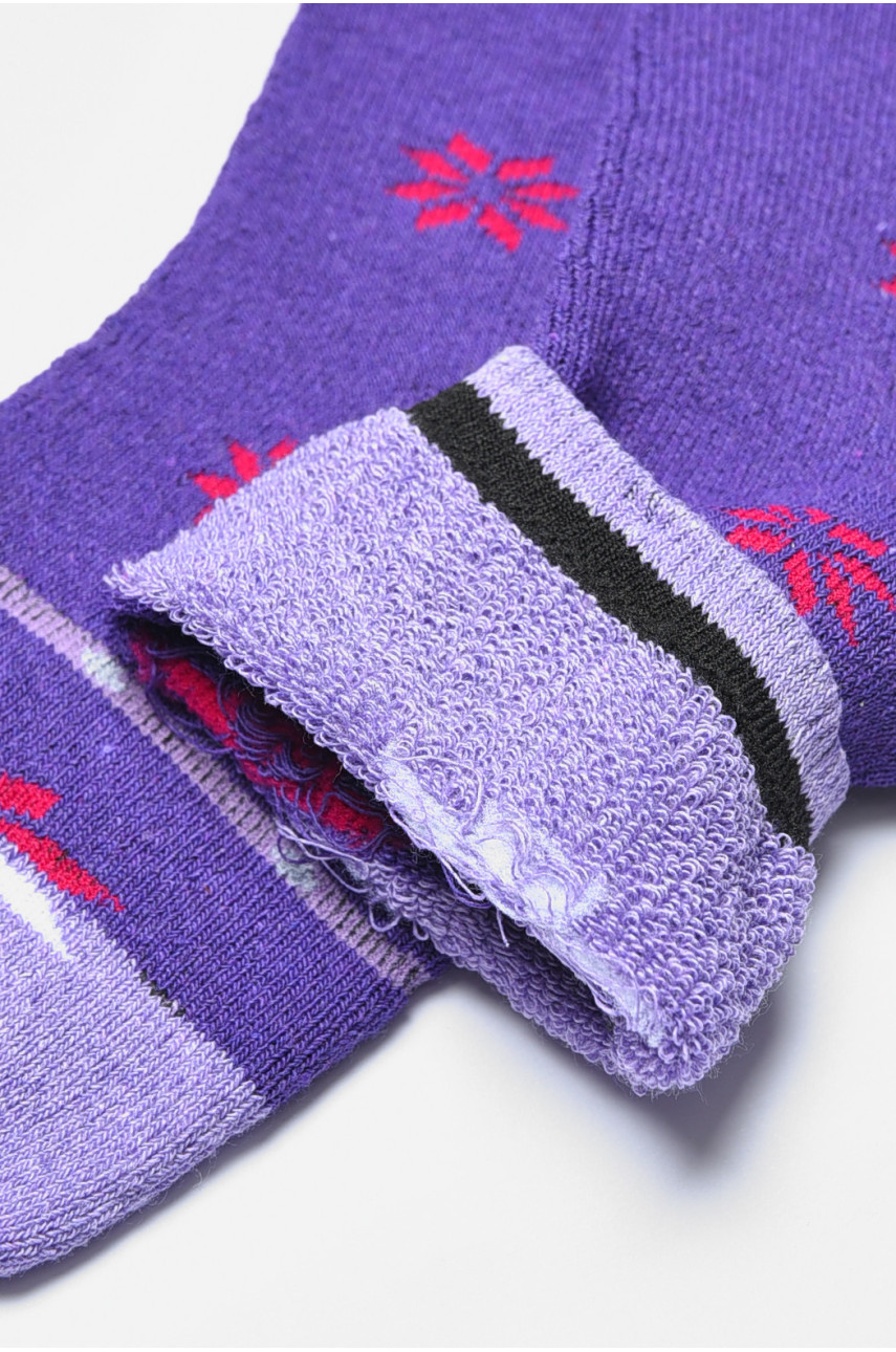 Шкарпетки жіночі махрові фіолетового кольору 712 190190 Шкарпетки жіночі махрові фіолетового кольору 712 190190
