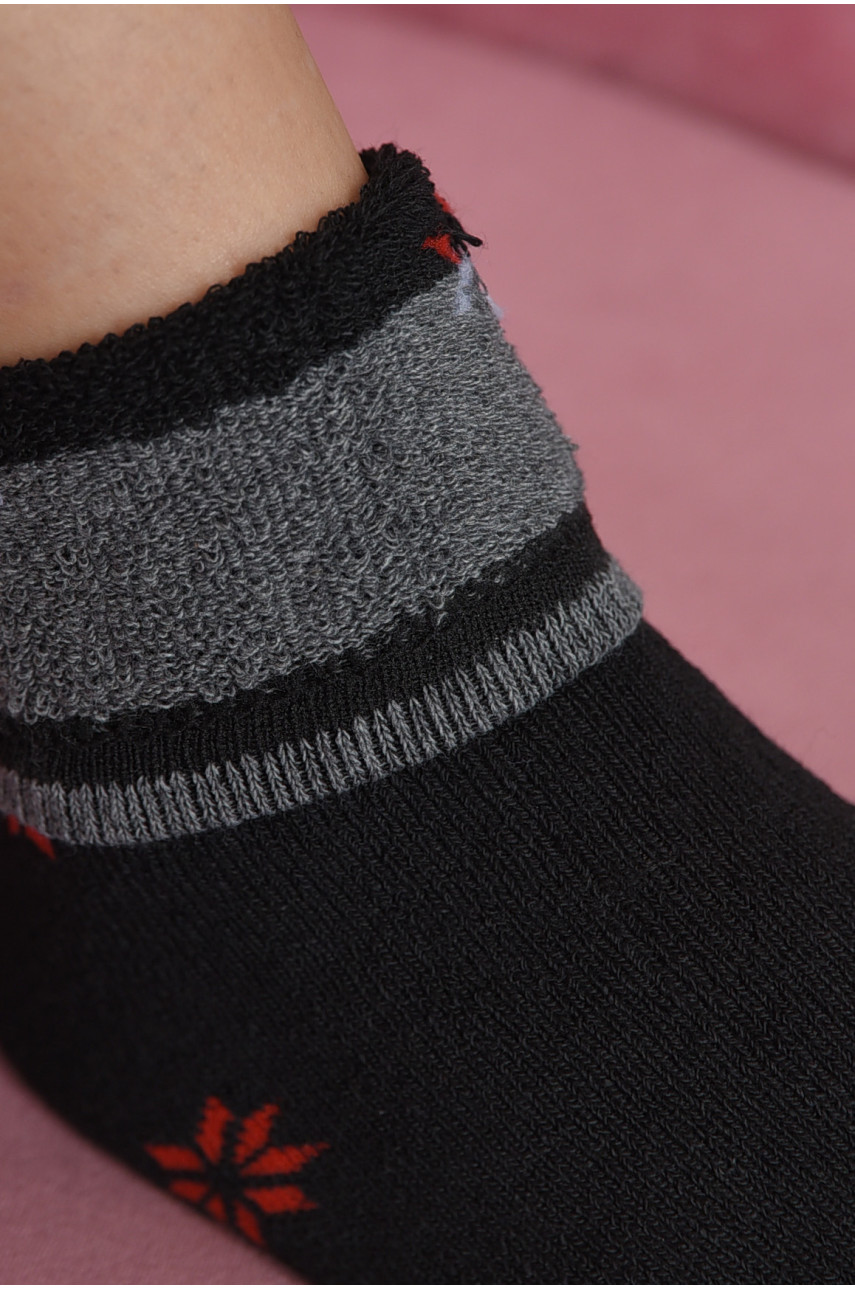 Шкарпетки жіночі махрові чорного кольору 712 190191