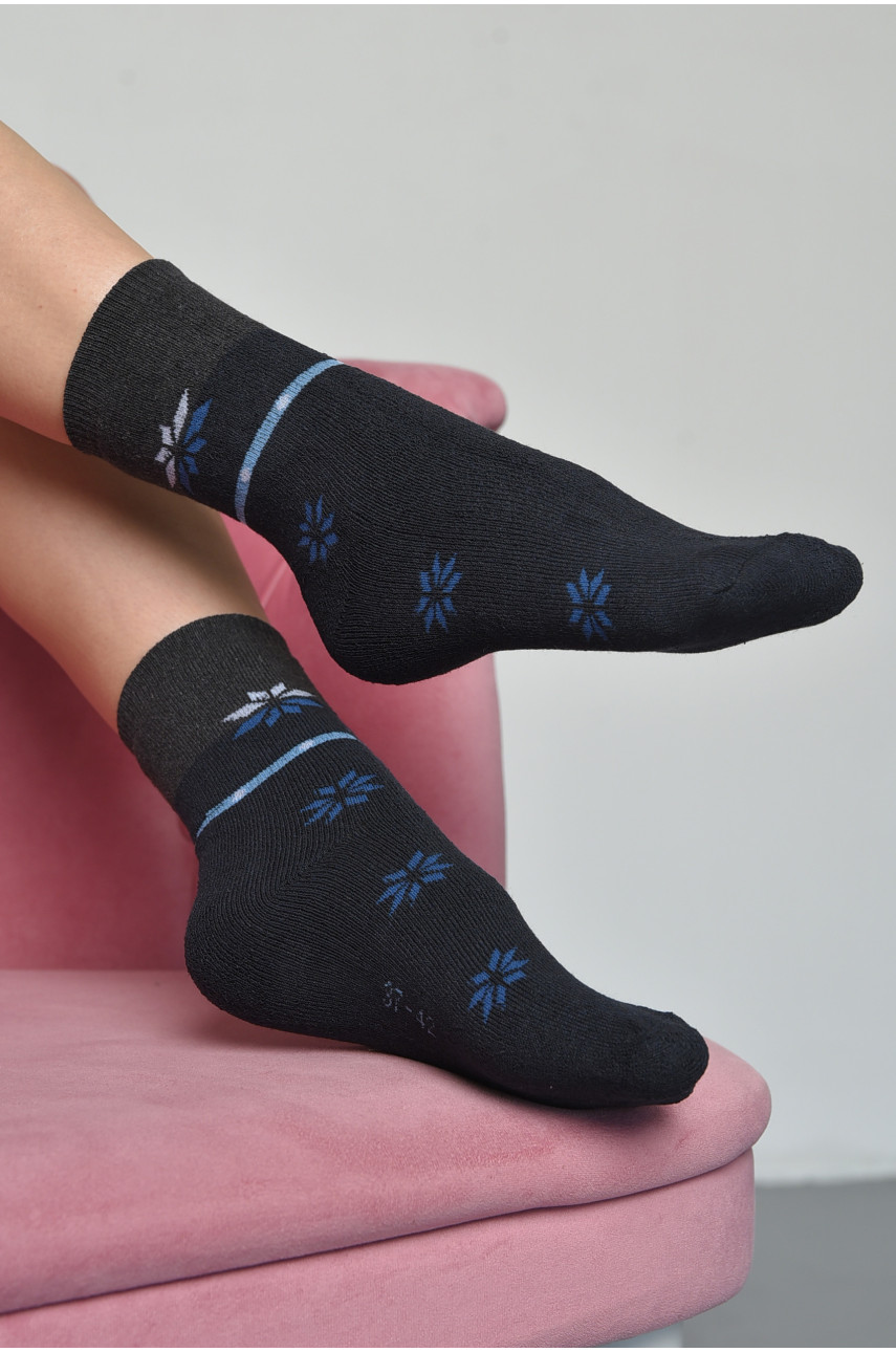 Шкарпетки жіночі махрові темно-синього кольору 712 190192