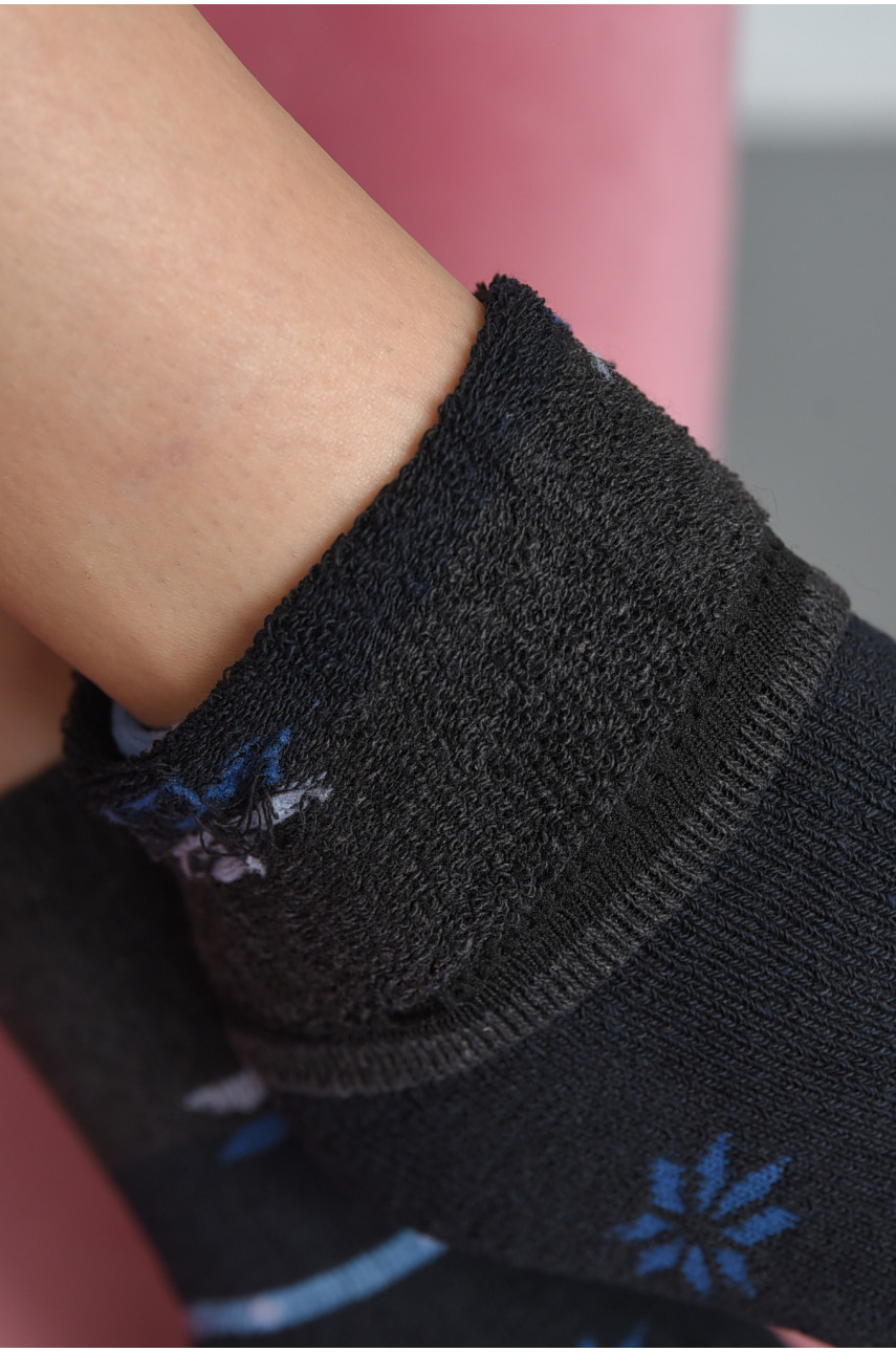 Носки женские махровые темно-синего цвета 712 190192