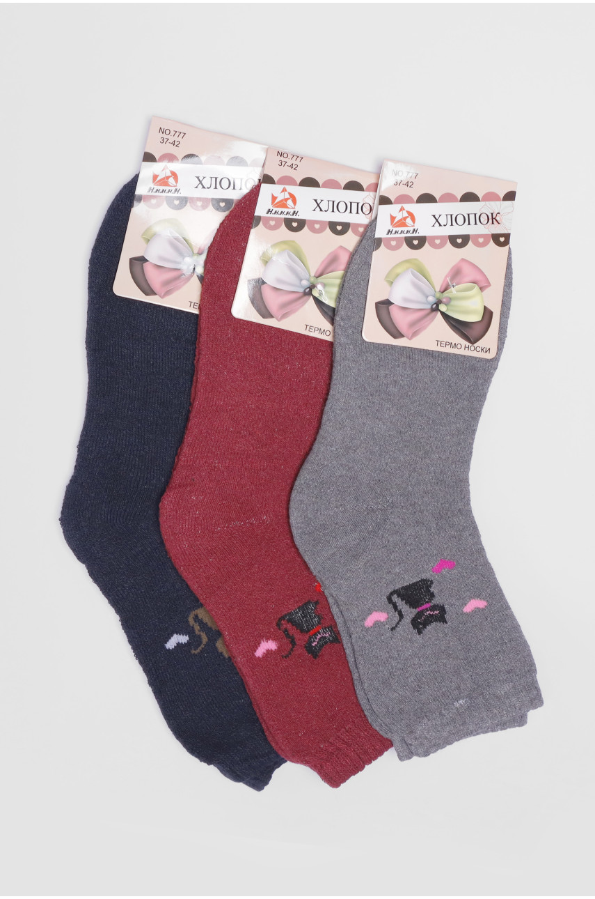 Набір шкарпеток жіночих махрових 3 штуки 777 190194