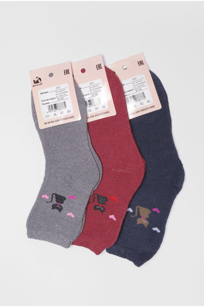 Набір шкарпеток жіночих махрових 3 штуки 777 190194