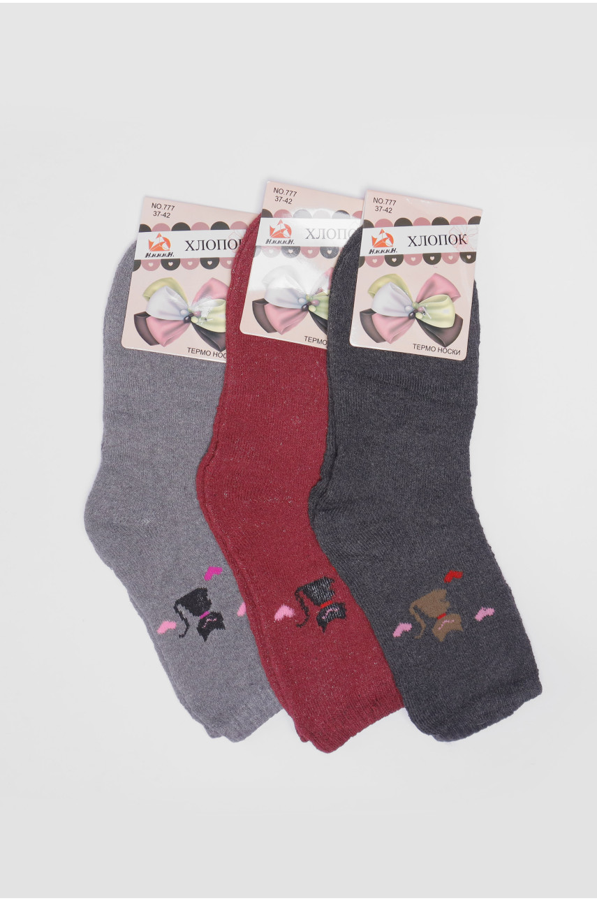 Набір шкарпеток жіночих махрових 3 штуки 777 190196
