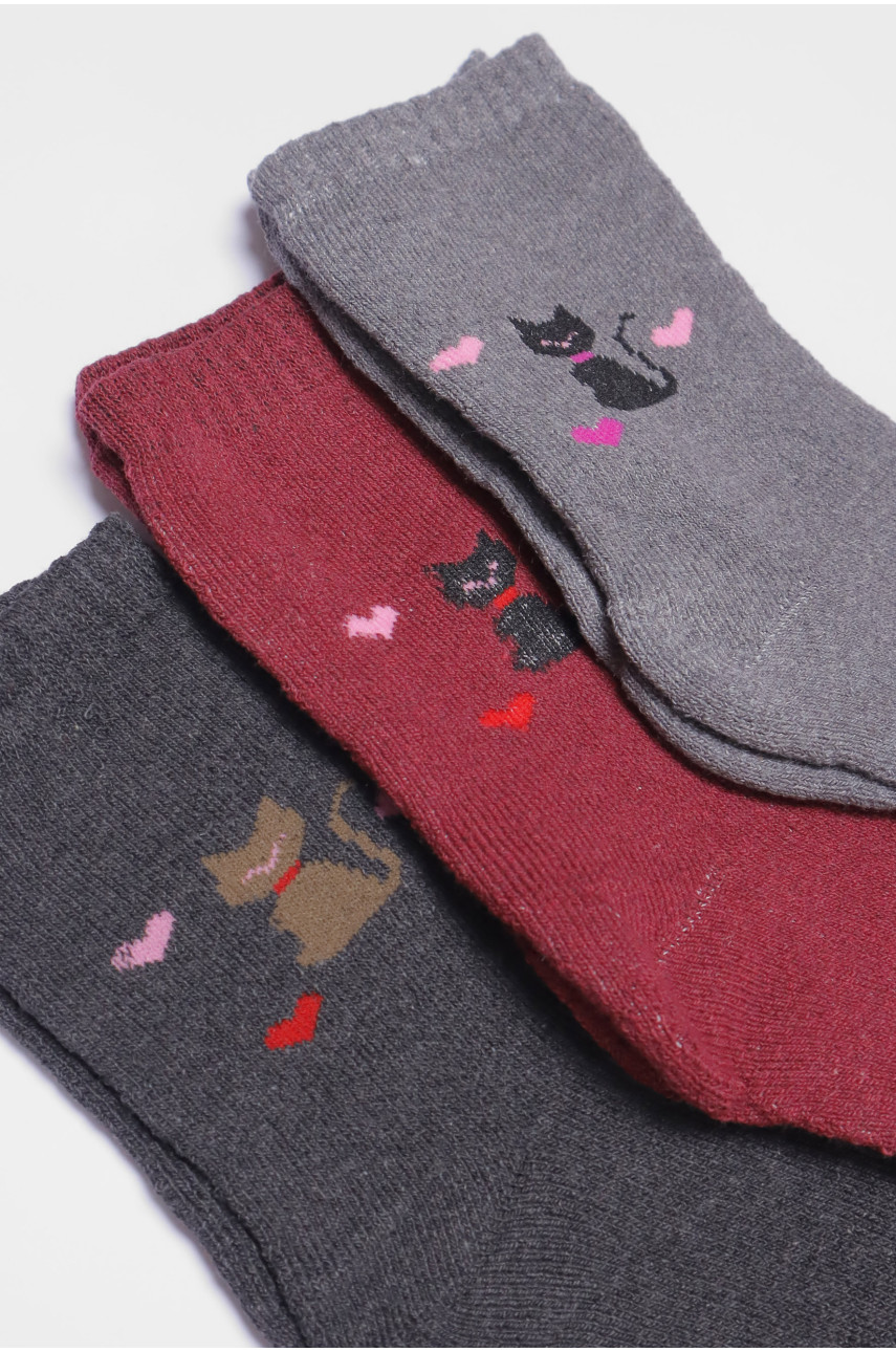 Набір шкарпеток жіночих махрових 3 штуки 777 190196