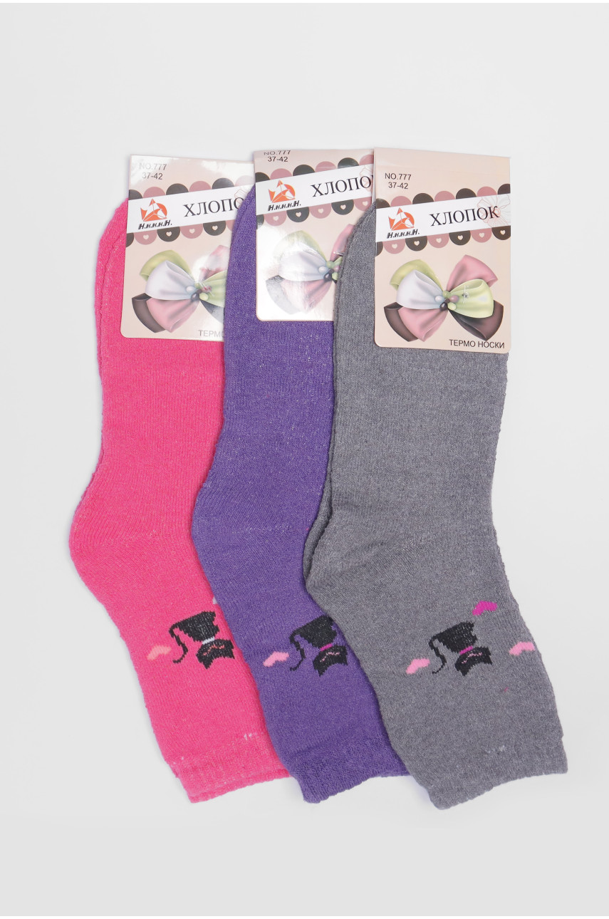 Набір шкарпеток жіночих махрових 3 штуки 777 190200