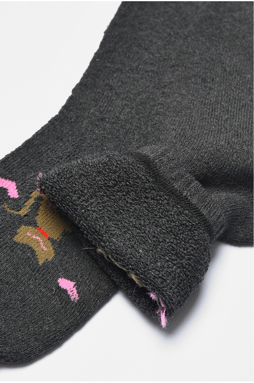 Носки женские махровые темно-серого цвета 777 190206