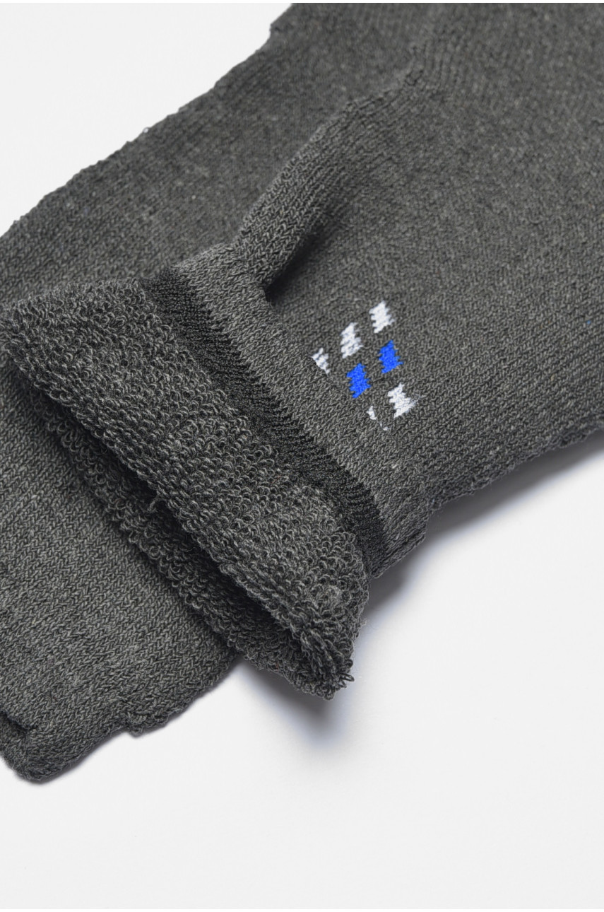Шкарпетки чоловічі махрові темно-сірого кольору 106 190212