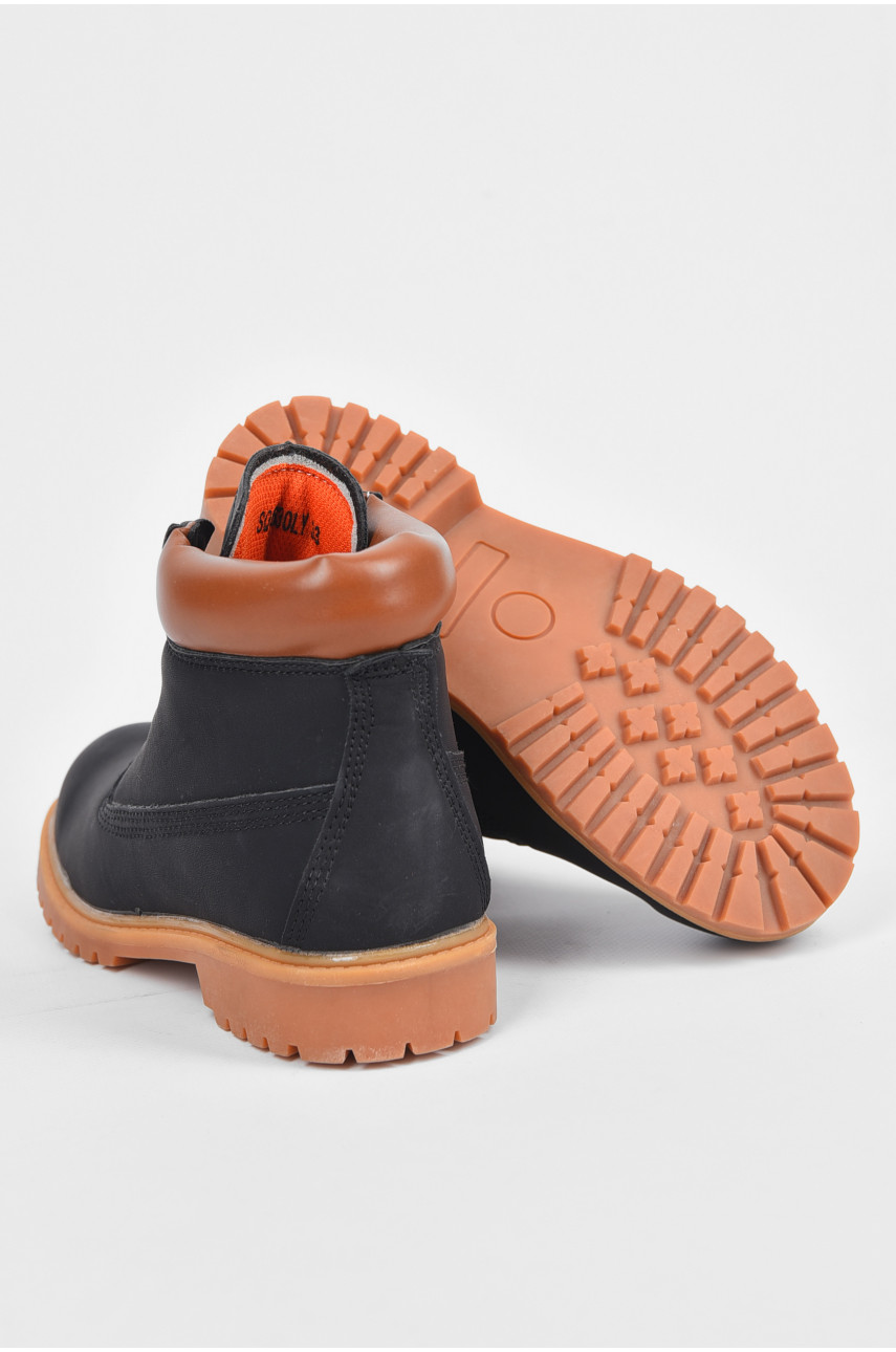 Ботинки детские черного цвета на шнуровке 8630 190230 Ботинки детские черного цвета на шнуровке 8630 190230