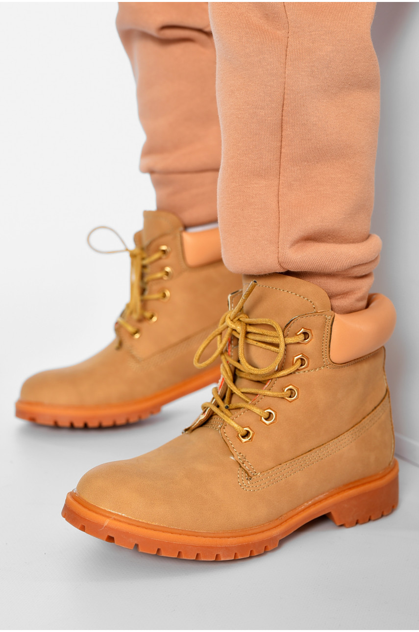 Ботинки детские бежевого цвета на шнуровке 8630 190231