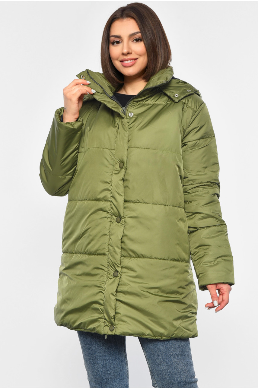 Куртка жіноча демісезонна кольору хакі 8859 190233