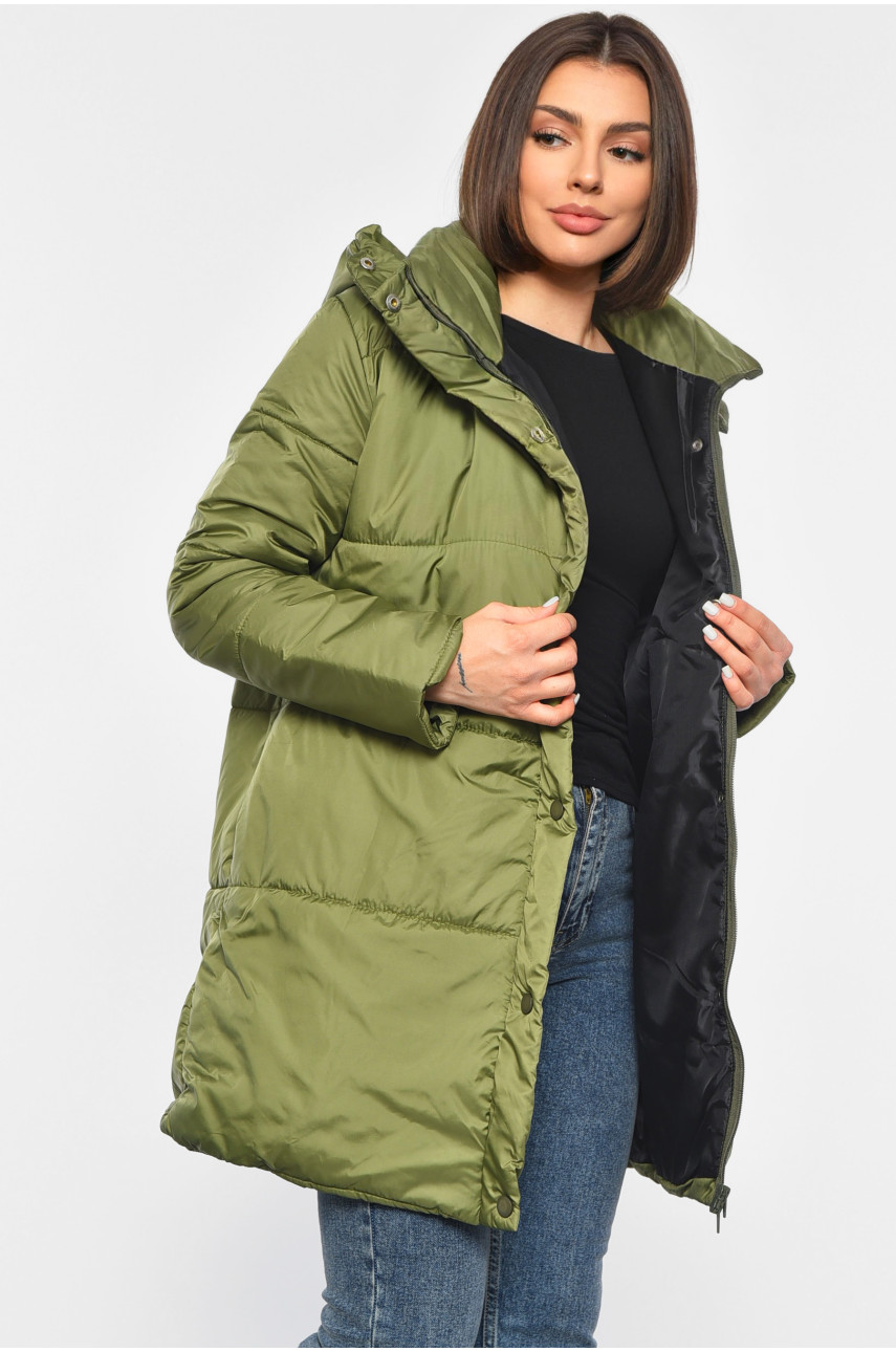 Куртка жіноча демісезонна кольору хакі 8859 190233