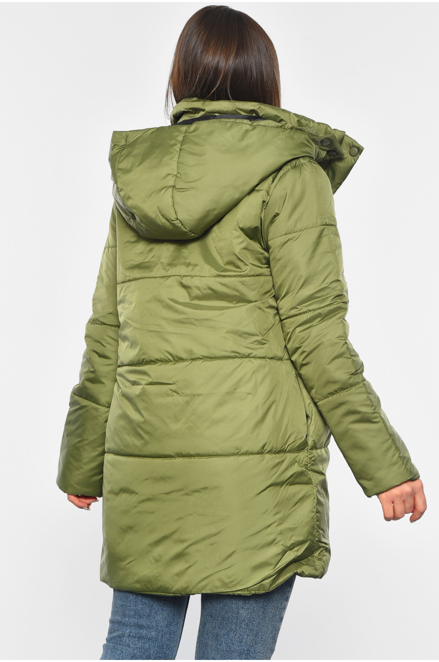Куртка жіноча демісезонна кольору хакі 8859 190233