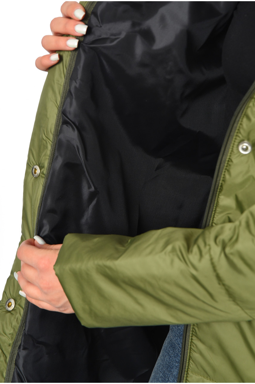 Куртка жіноча демісезонна кольору хакі 8859 190233