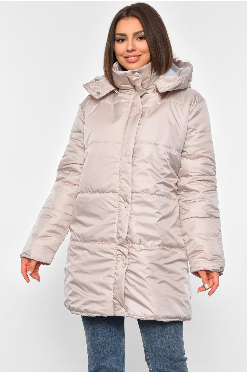 Куртка жіноча демісезонна світло-бежевого кольору 8859 190235
