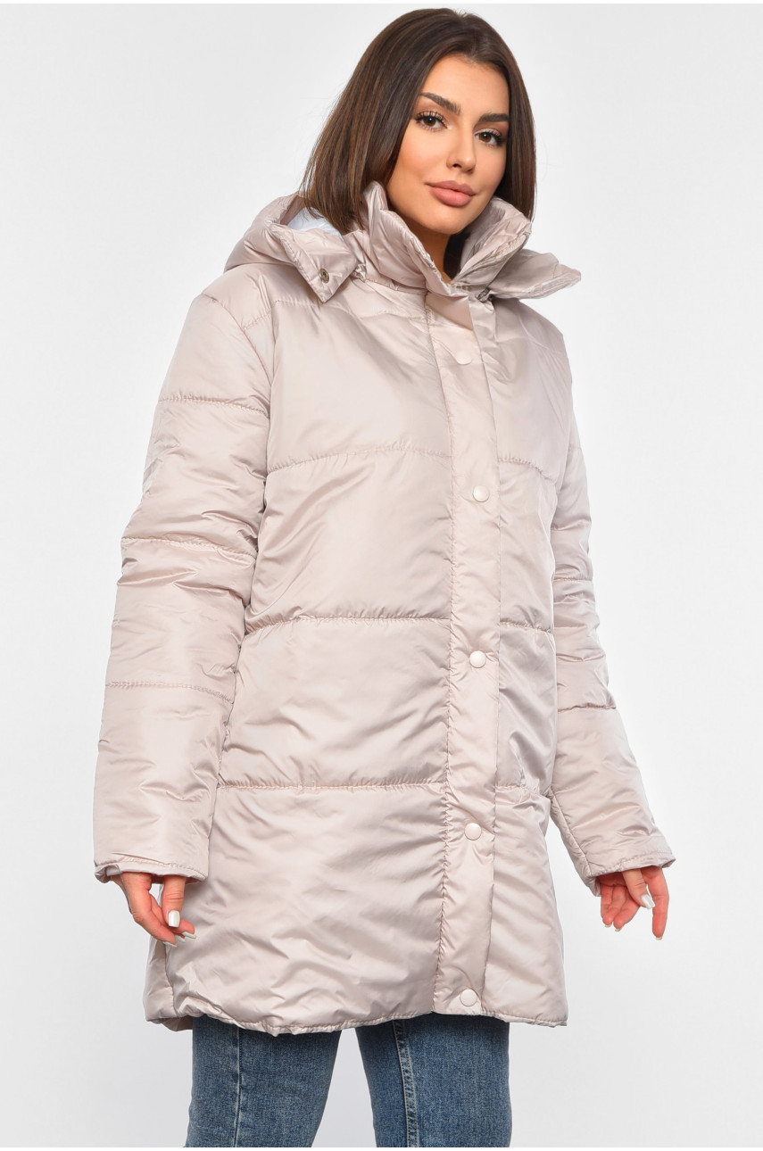 Куртка жіноча демісезонна світло-бежевого кольору 8859 190235