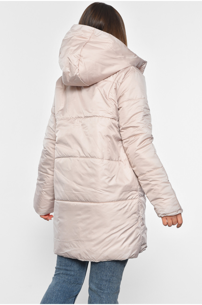 Куртка жіноча демісезонна світло-бежевого кольору 8859 190235