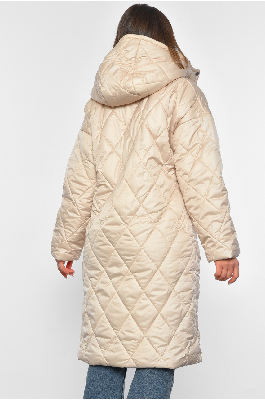 Куртка жіноча демісезонна молочного кольору 8860 190245 Куртка жіноча демісезонна молочного кольору 8860 190245
