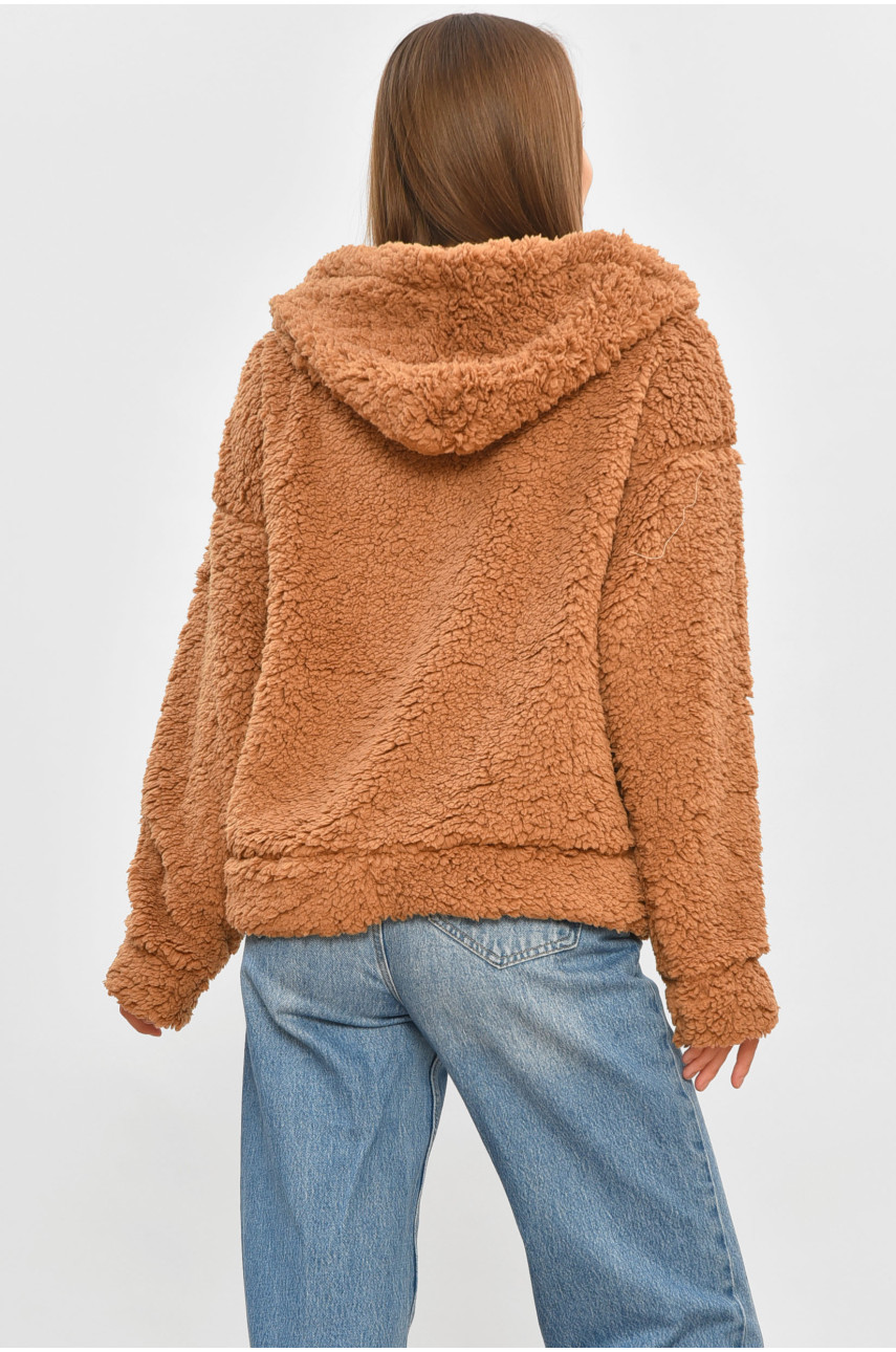 Худі жіноче тедді коричнивого кольору 1504 190262