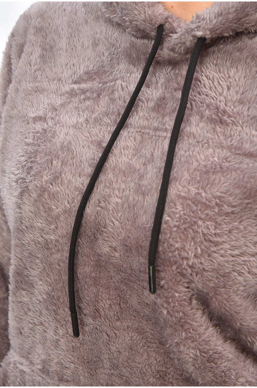 Худи женское тедди цвета мокко 1515 190268