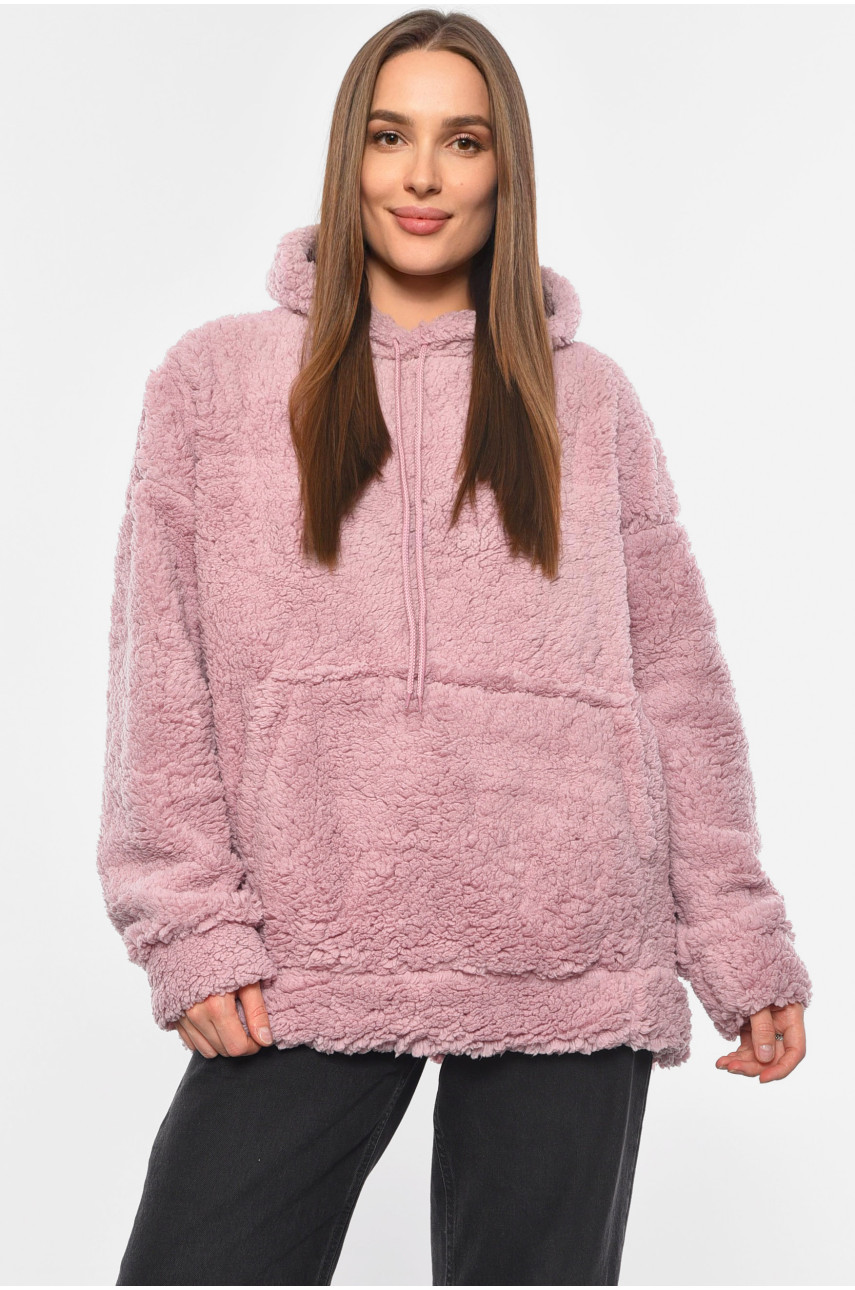 Худи женское тедди пудрового цвета 1503 190274 Худи женское тедди пудрового цвета 1503 190274