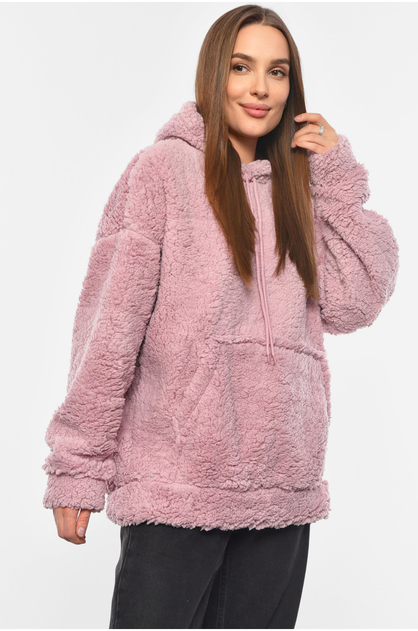Худи женское тедди пудрового цвета 1503 190274 Худи женское тедди пудрового цвета 1503 190274