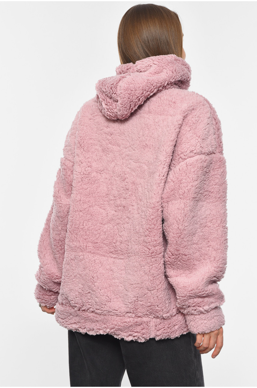 Худи женское тедди пудрового цвета 1503 190274 Худи женское тедди пудрового цвета 1503 190274