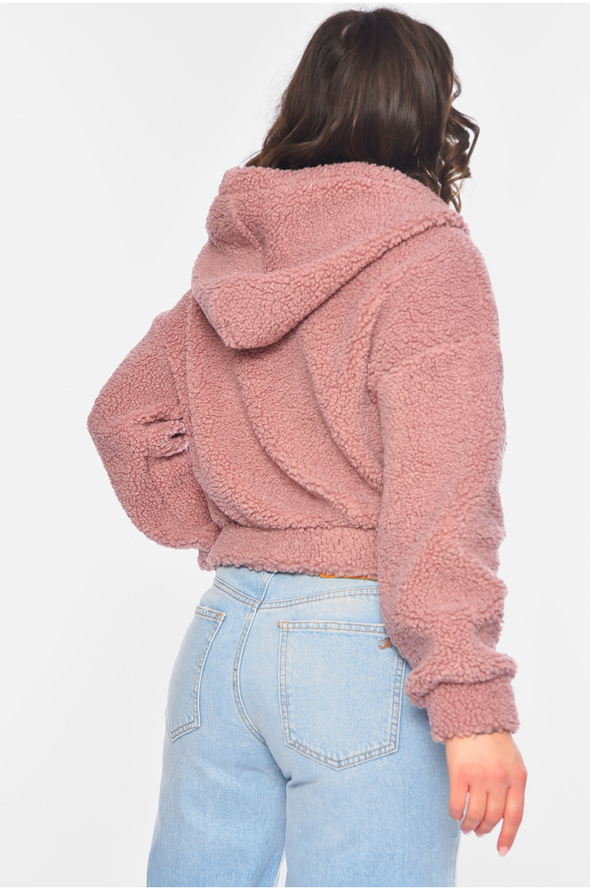 Женское худи тедди пудрового цвета 1478 190299 Женское худи тедди пудрового цвета 1478 190299