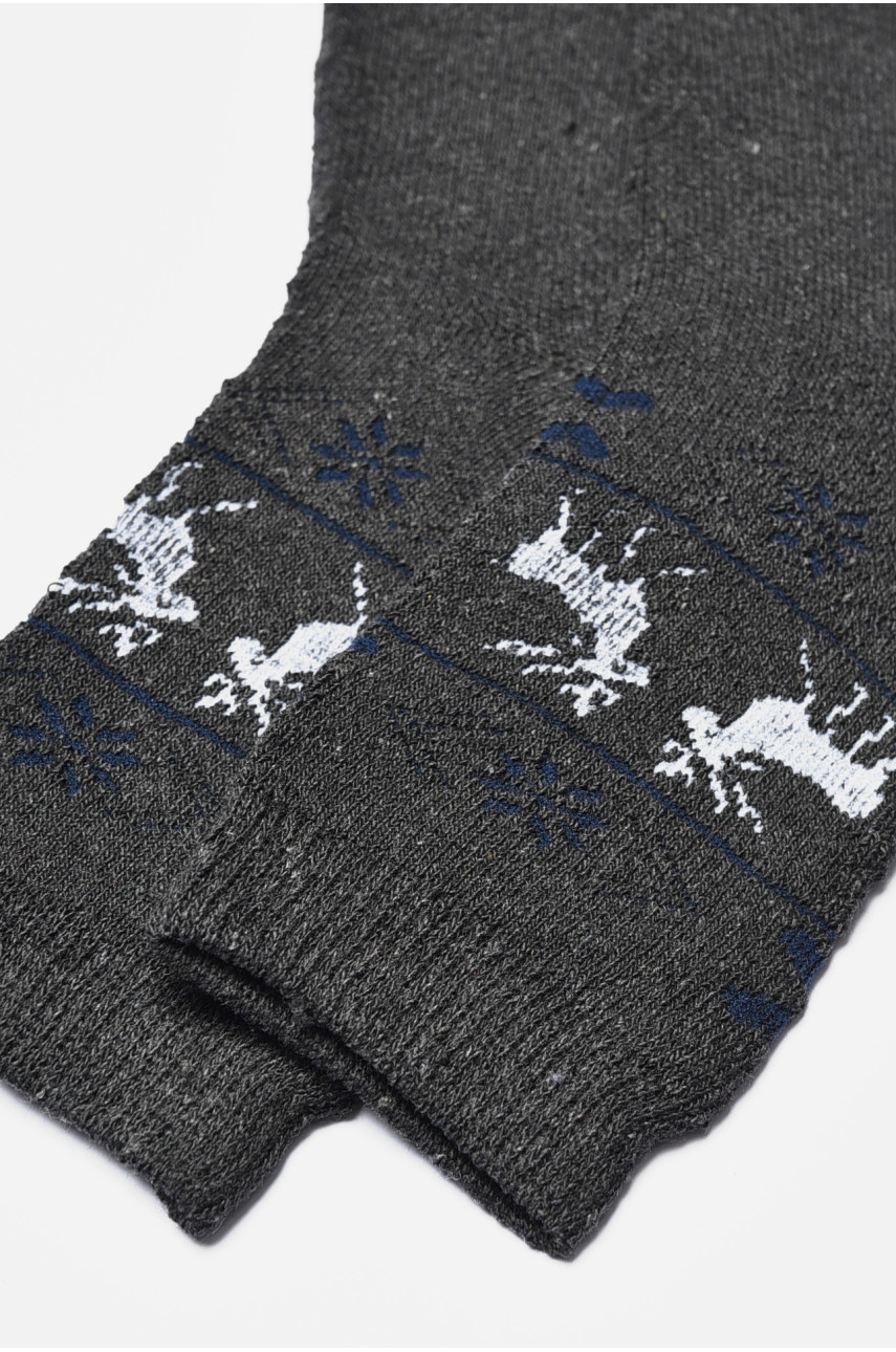 Шкарпетки жіночі махрові темно-сірого кольору 881 190307