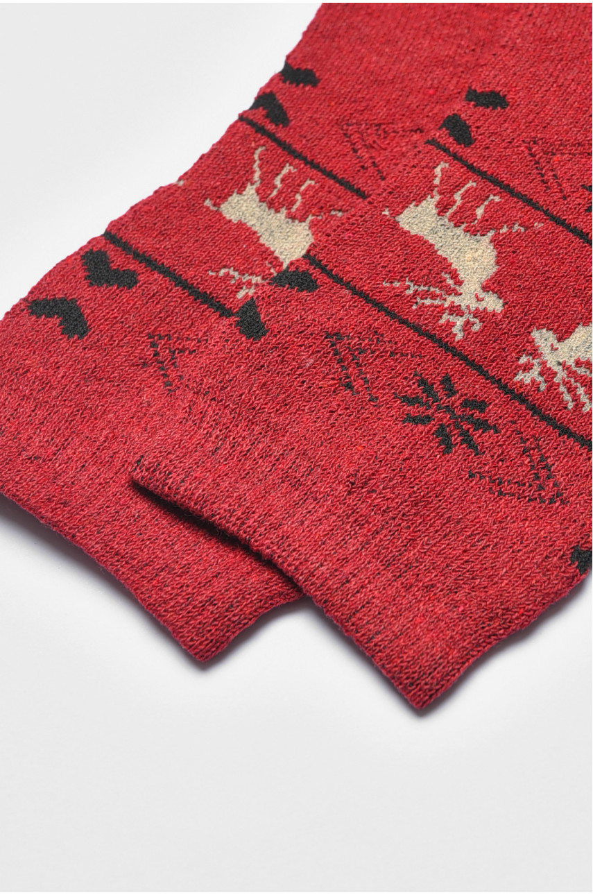 Шкарпетки жіночі махрові бордового кольору 881 190308