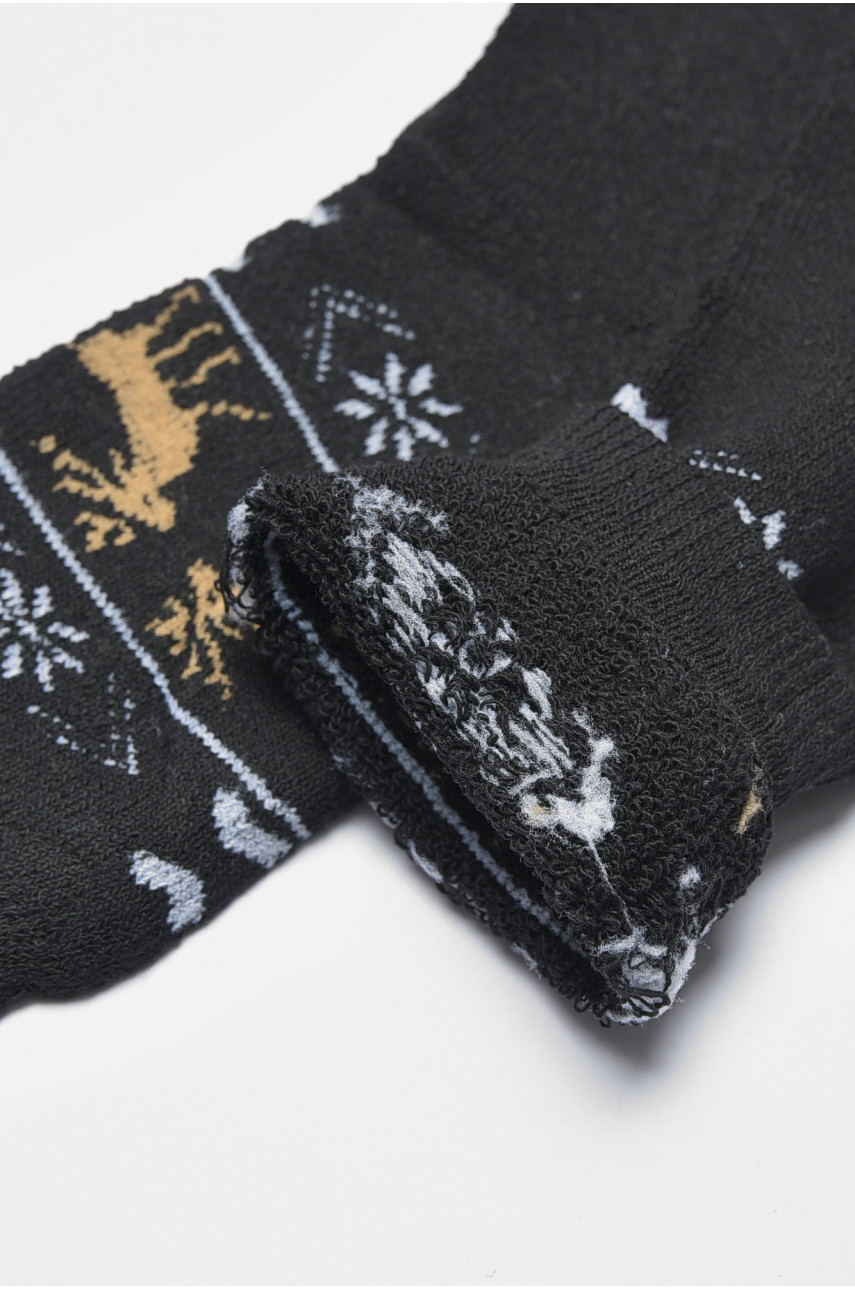 Шкарпетки жіночі махрові чорного кольору 881 190309