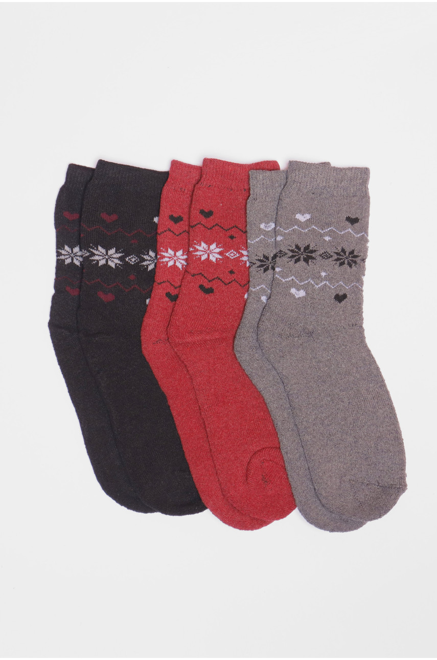 Набір шкарпеток жіночих махрових 3 штуки 882 190314