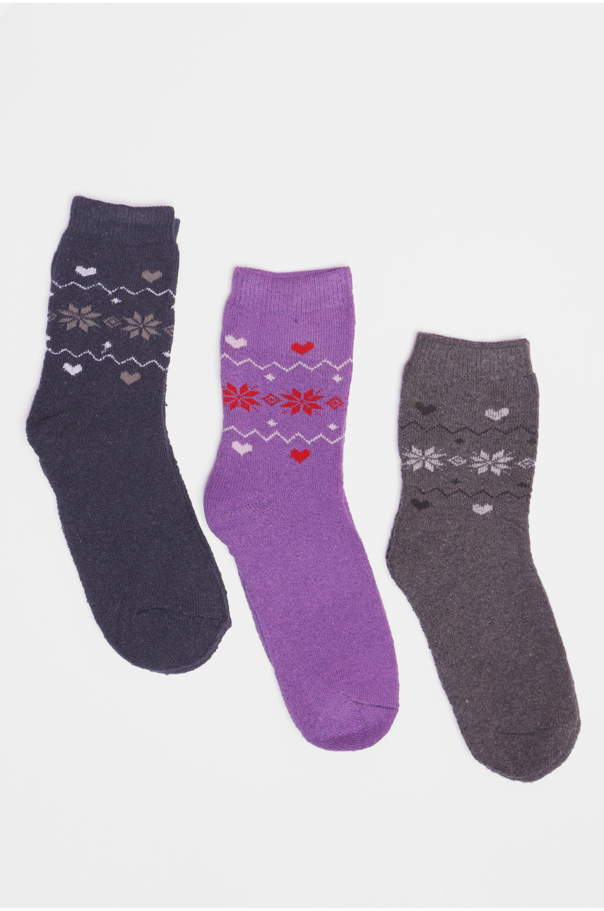 Набір шкарпеток жіночих махрових 3 штуки 882 190315