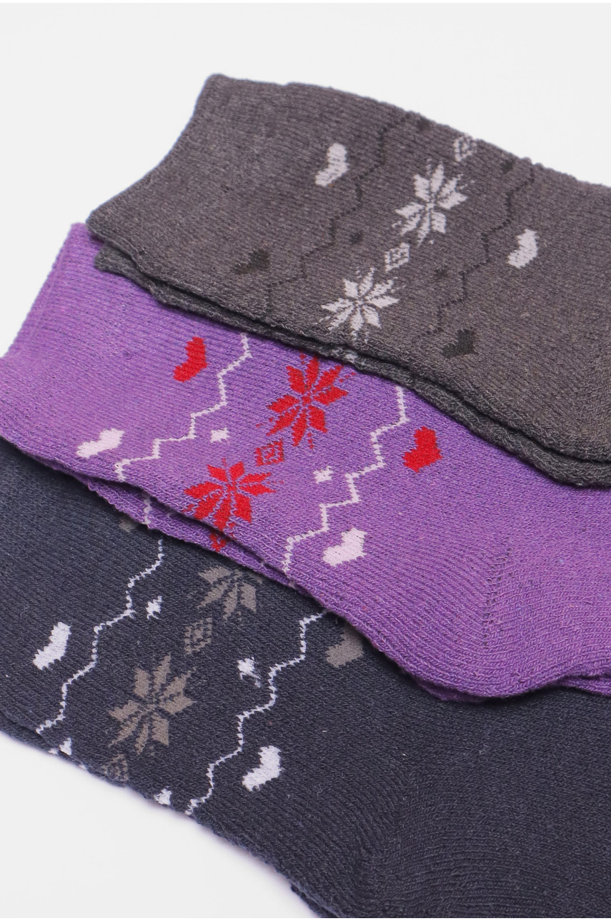Набір шкарпеток жіночих махрових 3 штуки 882 190315
